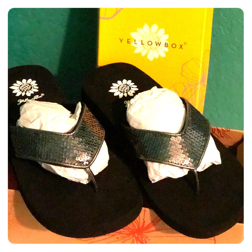 BRAND NEW YELLOW BOX SANDALS!